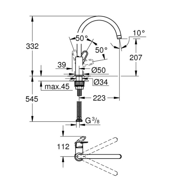 Кухненски смесител GROHE BauFlow 31538001 - Image 3