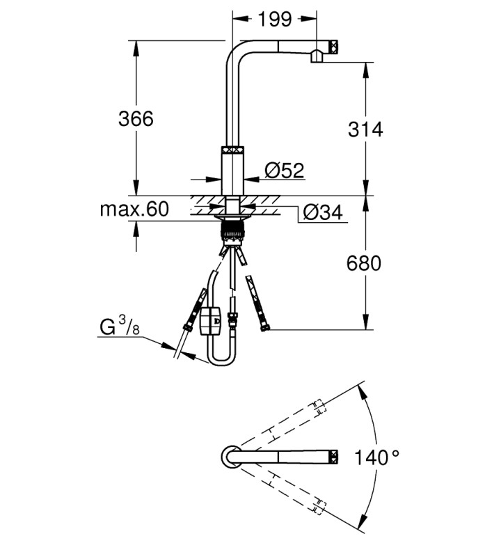 31613000-2 Кухненски смесител GROHE Minta SmartControl 31613000 - Image 1