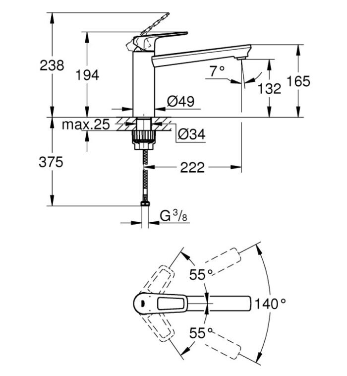 Кухненски смесител GROHE BauLoop 31706000 - Image 3