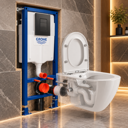 Структура за вграждане GROHE и тоалетна чиния с биде LT 046Е-NRHC KARAG