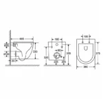 Комплект структура за вграждане Rapid SL 3в1 с квадратен бутон GROHE - размери